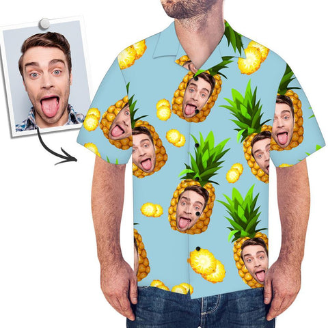 Joycorners Custom Photo Pineapples All Over Printed 3D Hawaiian Shirt