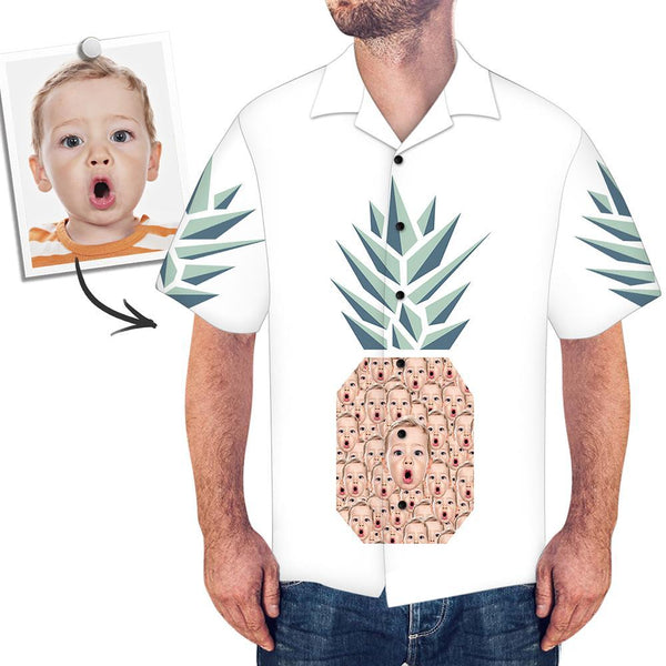 Joycorners Custom Photo Pineapple Faces All Over Printed 3D Hawaiian Shirt
