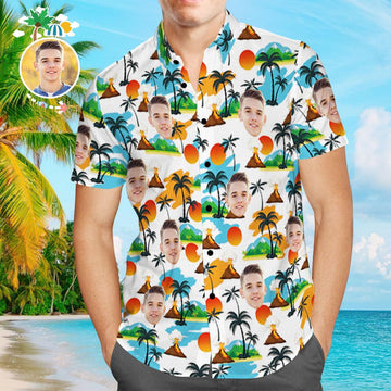 Joycorners Custom Photo Island In Middle Of Sea 4 All Over Printed 3D Hawaiian Shirt