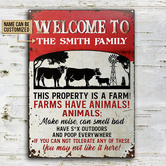 Joycorners Customized Name Cattle Farm House This Is A Farm All Printed 3D Metal Sign