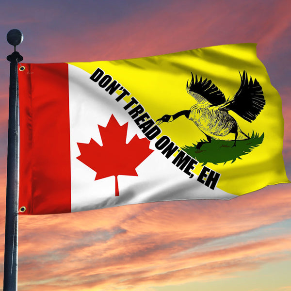 Joycorners Canadian Gadsden Flag, Don’t Tread On Me Eh Grommet Flag, Freedom Convoy 2022 Flag 3D All Over Printed
