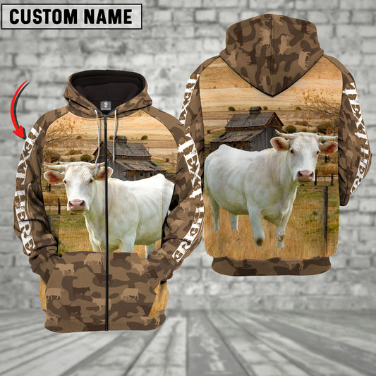 Joycorners Charolais Cattle Farming Personalized 3D Hoodie
