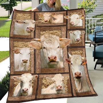 JoyCorners Charolais In Farm All Printed 3D Blanket