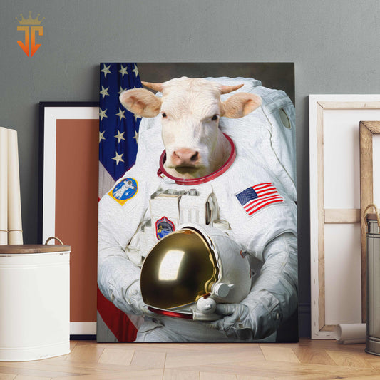 Joycorners Charolais Astronaut Portrait Canvas