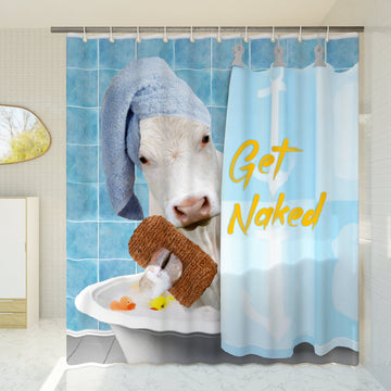 Joycorners Funny Charolais In Bathtub Shower Curtain