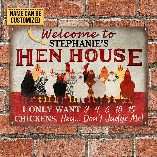 Joycorners Personalized Chicken Coop Hen House Welcome All Printed 3D Metal Sign