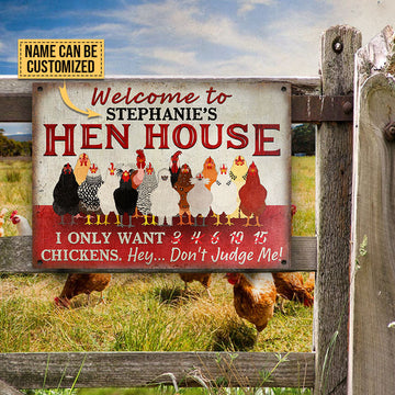 Joycorners Personalized Chicken Coop Hen House Welcome All Printed 3D Metal Sign