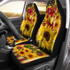 Joycorners Chicken Sunflower U.S Flag All Over Printed 3D Car Seat Cover Set (2Pcs)