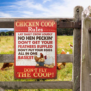 Joycorners Don't Fly The Coop All Printed 3D Metal Sign