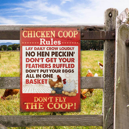 Joycorners Don't Fly The Coop All Printed 3D Metal Sign
