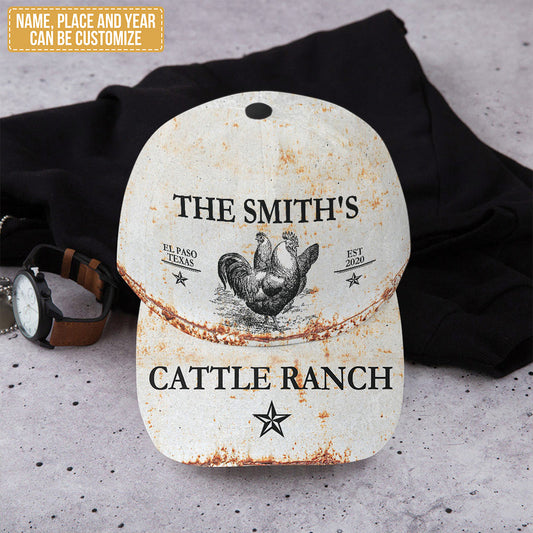 Joycorners Custom Text Chicken Cattle Ranch All Printed 3D Cap