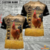 Joycorners Personalized Name Chicken On The Farm All Over Printed 3D Hoodie