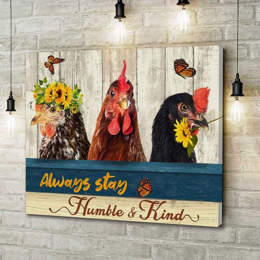 Joycorners Chicken Humble and Kind Canvas