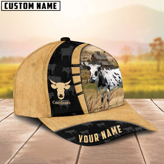 Joycorners Custom Name Corriente Cattle Farmhouse Field Cap TT8