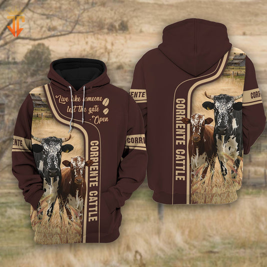 Joycorners Corriente Cattle Live Like Someone left the gate open Shirts
