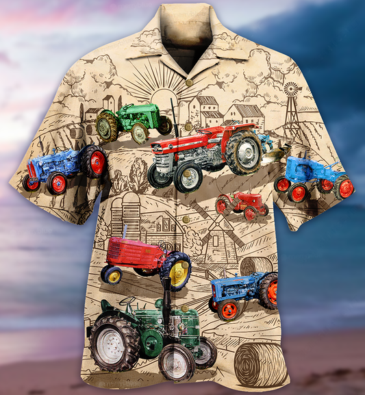 Joycorners Tractors All Over Printed 3D Hawaiian Shirt