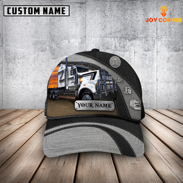 Joycorners Customized Name Black And White Trucker Mesh Cap 2023