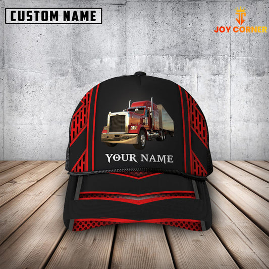 Joycorners Customized Name Red Trucker Mesh Cap 2023