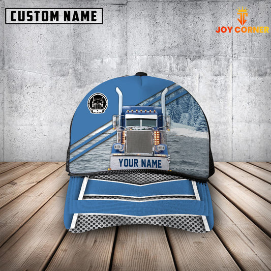 Joy corners Custom Name Blue Trucker Mesh Cap 2023