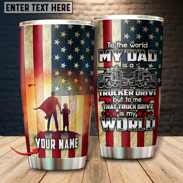 Joy corners Personalized Name Trucker Fathers day Tumbler USTTWMDIATD
