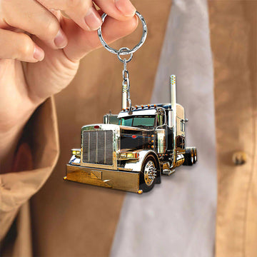 Joy Corners Black Trucker Keychain
