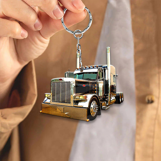 Joy Corners Black Trucker Keychain