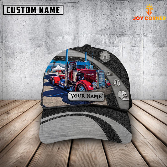 Joycorners Customized Name Red Trucker Mesh Cap 2023