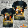 Joycorners Customized Name Jesus Has My Back Trucker 3D All Over Printed Hoodie