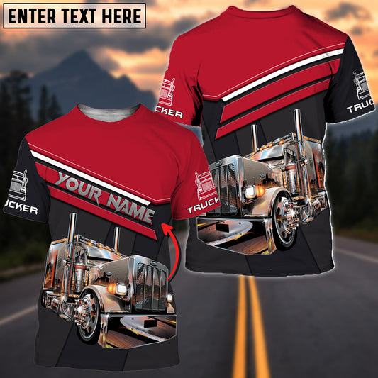 Joy Corners Custom Name Customized Name Red And Black Trucker T Shirt 2023