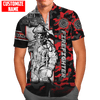 Joycorners Personalized Name Firefighter Red Camo All Over Printed 3D Shirts