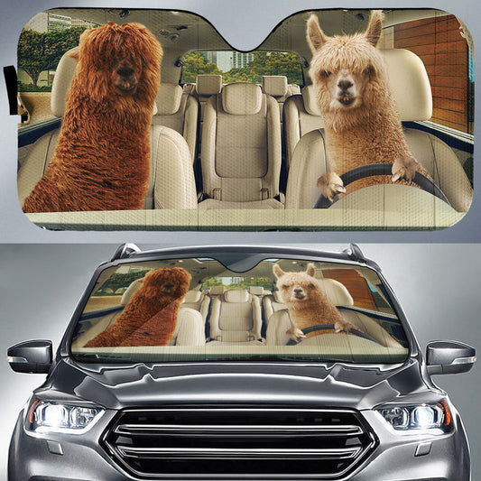 Joycorners Driving Alpacas All Over Printed 3D Sun Shade