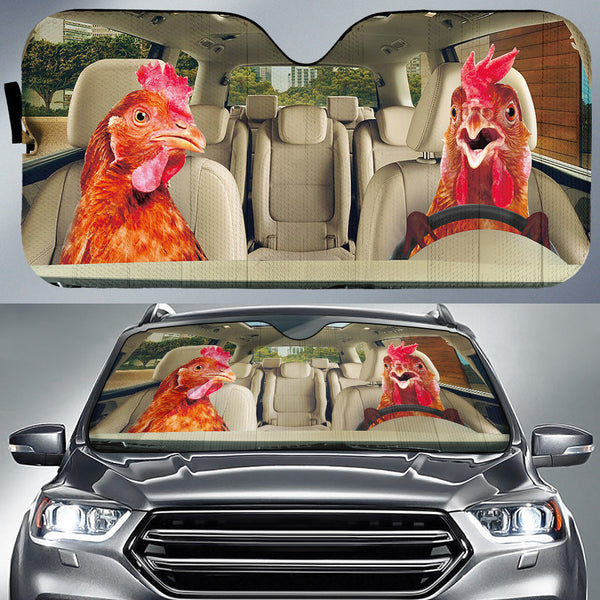 Joycorners Driving Chickens All Over Printed 3D Sun Shade