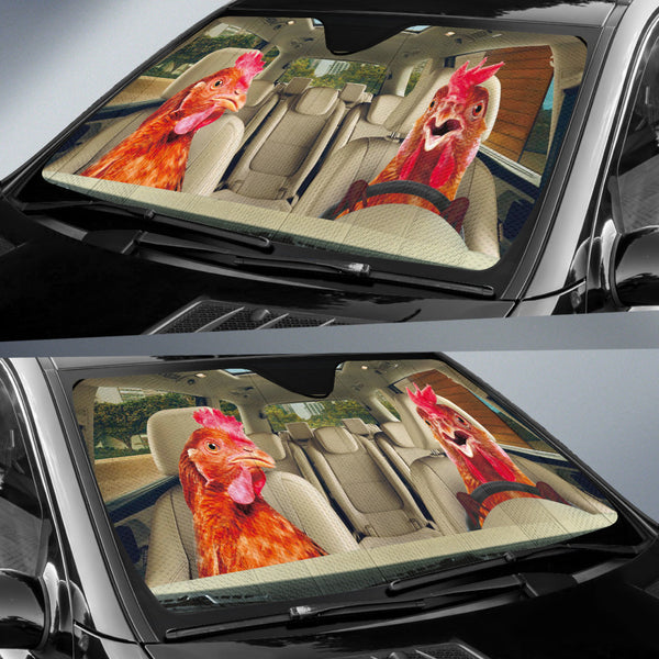 Joycorners Driving Chickens All Over Printed 3D Sun Shade