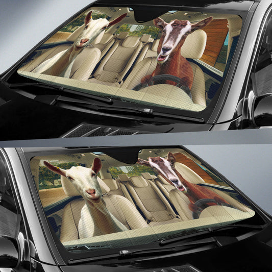 Joycorners Driving Goats All Over Printed 3D Sun Shade