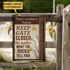 Joycorners Customized Name DUCK LOVERS KEEP GATE CLOSED All Printed 3D Metal Sign