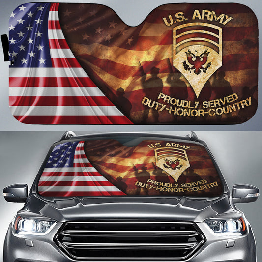 Joycorners U.S Army Proudly Served All Over Printed 3D Sun Shade