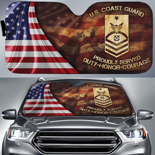 Joycorners U.S Coast Guard Proudly Served All Over Printed 3D Sun Shade