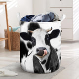 Joycorners Holstein Cattle LAUNDRY TODAY OR NAKED TOMORROW Laundry Basket