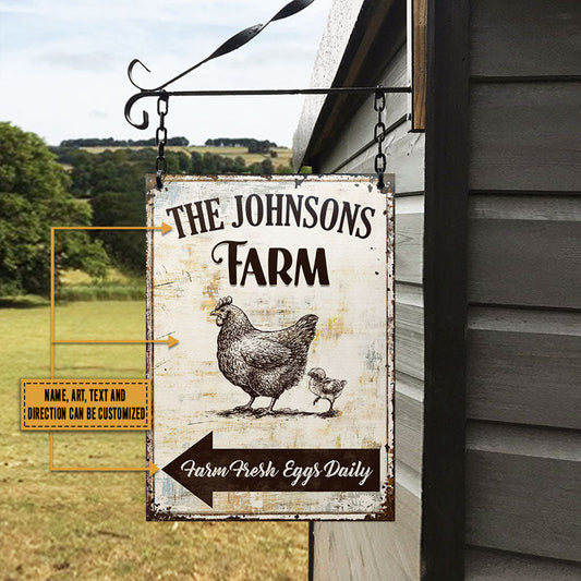 Joycorners Personalized Farm Chicken/Pig/Cattle All Printed 3D Metal Sign