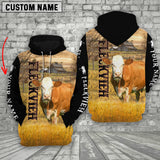 Joycorners Personalized Name Fleckvieh Cattle On The Farm All Over Printed 3D Hoodie