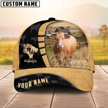 Joycorners Custom Name Gelbvieh Cattle Farmhouse Field Cap TT4