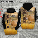 Joycorners Personalized Name Gelbvieh Cattle On The Farm All Over Printed 3D Hoodie