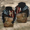 Joycorners Gelbvieh Cattle US Flag All Over Printed 3D Hoodie TT