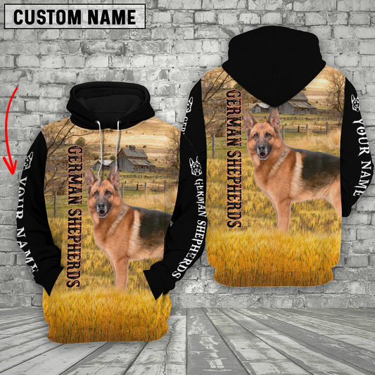 Joycorners Personalized Name German Shepherds On The Farm All Over Printed 3D Hoodie