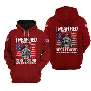 Joycorners I Wear Red On Fridays For My Female Best Friend Until She Comes Home All Over Printed 3D Shirts