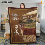 Joycorners Personalized Name Goat Farm Leather Brown Blanket