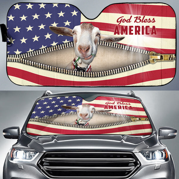 Joycorners Goat United States Flag Zipper All Over Printed 3D Sun Shade
