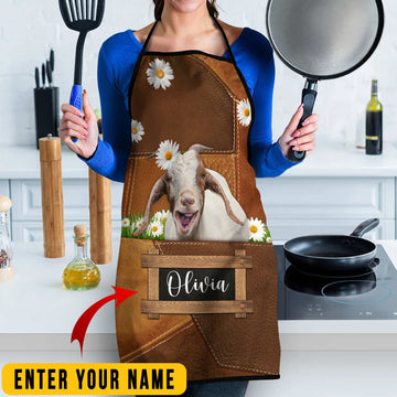 Joycorners Personalized Name Goat All Over Printed 3D Apron