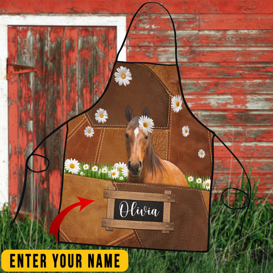Joycorners Personalized Name Grade Horse All Over Printed 3D Apron