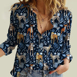 Joycorners Blue Ocean Pattern Greyhound All Over Printed 3D Casual shirt